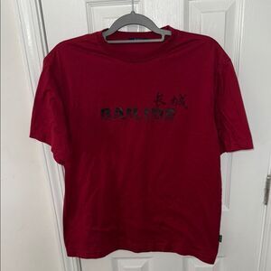 Red Short Sleeve Tee with Crew Neck